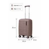 Дорожный чемодан, полипропилен, резиновые колеса, замок TSA VINCI PP24 S – ( кофейный )