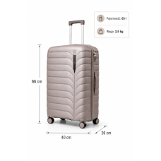 Дорожный чемодан, полипропилен, резиновые колеса, замок TSA VINCI PP24 M – ( кофейного )