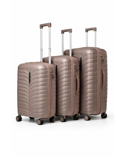 Дорожный чемодан, полипропилен, резиновые колеса, замок TSA VINCI PP24 L – ( кофейного )