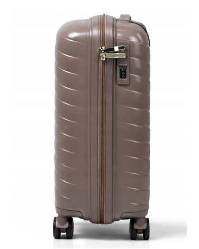 Дорожный чемодан, полипропилен, резиновые колеса, замок TSA VINCI PP280 S – (кофейного)