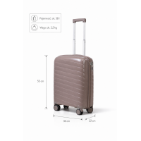 Дорожный чемодан, полипропилен, резиновые колеса, замок TSA VINCI PP280 S – (кофейного)