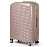 Дорожный чемодан, полипропилен, резиновые колеса, замок TSA VINCI  PP280 L – (кофейного)
