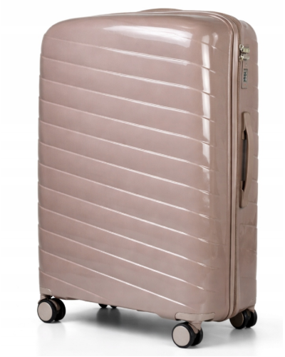 Дорожный чемодан, полипропилен, резиновые колеса, замок TSA VINCI  PP280 L – (кофейного)