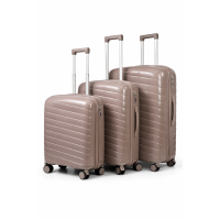 Дорожный чемодан, полипропилен, резиновые колеса, замок TSA VINCI  PP280 L – (кофейного)