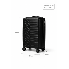 Дорожный чемодан, полипропилен, резиновые колеса, замок TSA VINCI PP450 S – ( черный )