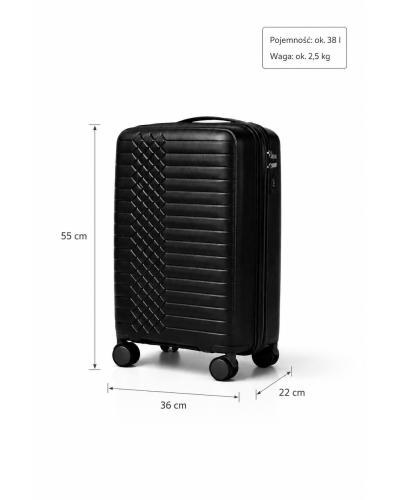 Дорожный чемодан, полипропилен, резиновые колеса, замок TSA VINCI PP450 S – ( черный )
