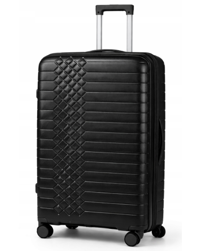 Дорожный чемодан, полипропилен, резиновые колеса, замок TSA VINCI PP450 L – ( черный )