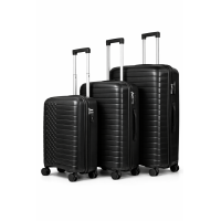 Дорожный чемодан, полипропилен, резиновые колеса, замок TSA VINCI PP450 L – ( черный )