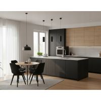Набор стульев MILEO PREMIUM VELVET(черных-4шт.) + стол из премиум-класса 80 см