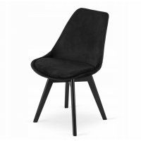 Набор стульев MILEO PREMIUM VELVET(черных-4шт.) + стол из премиум-класса 80 см