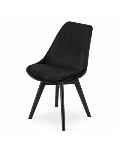 Набор стульев MILEO PREMIUM VELVET(черных-4шт.) + стол из премиум-класса 80 см