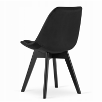 Набор стульев MILEO PREMIUM VELVET(черных-4шт.) + стол из премиум-класса 80 см