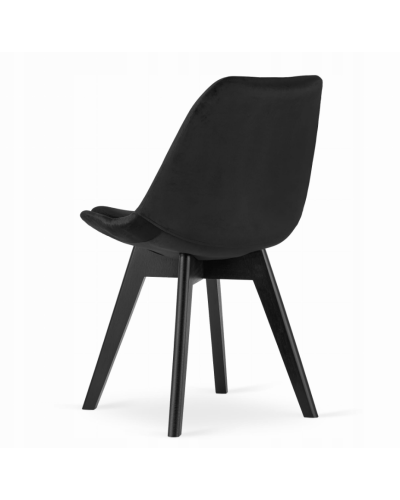 Набор стульев MILEO PREMIUM VELVET(черных-4шт.) + стол из премиум-класса 80 см