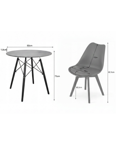 Набор стульев MILEO PREMIUM VELVET(черных-4шт.) + стол из премиум-класса 80 см