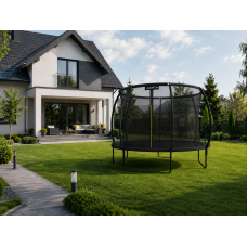 Батут, садовый батут, для детей BLACK Fiberglas black 12 FT – 374 см