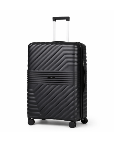 Дорожный чемодан, полипропилен, резиновые колеса, замок TSA VINCI PP290 L – ( черный ) (с незначительным повреждением)