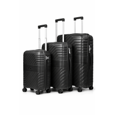 Дорожный чемодан, полипропилен, резиновые колеса, замок TSA VINCI PP290 L – ( черный ) (с незначительным повреждением)