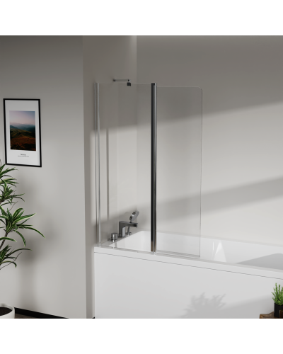Скляна шторка для ванни  AVKO Glass W436 50+40x140 Chrome