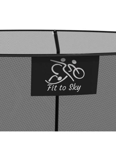 Батут FitToSky 374см з внутрішньою сіткою та драбинкою чорний