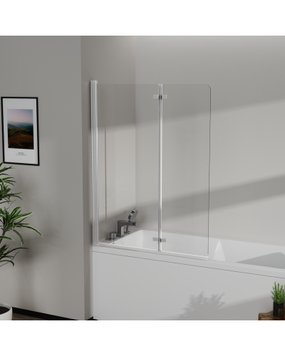 Скляна шторка для ванни AVKO Glass RDW02-J2 60+40x140 Silver