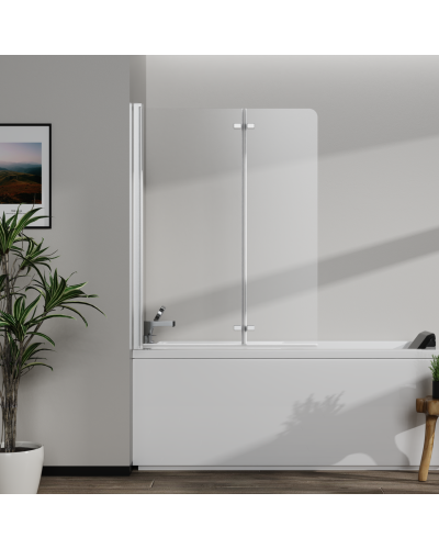 Скляна шторка для ванни AVKO Glass RDW02-J2 60+40x140 Silver