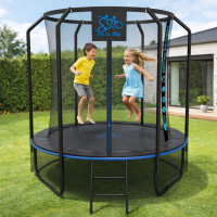 Батут FitToSky 252см Black Premium з сіткою та драбинкою 48 пружин
