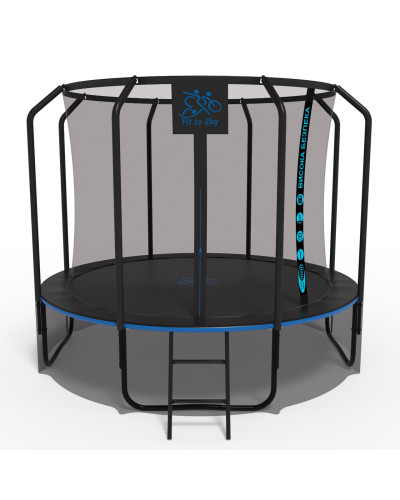 Батут FitToSky 312см Black Premium з сіткою та драбинкою 56 пружин
