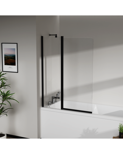 Скляна шторка для ванни AVKO Glass W436 40+60x140 Black