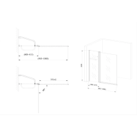 Скляна шторка для ванни AVKO Glass W436 40+60x140 Black