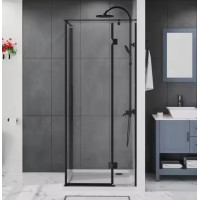 Скляна душова кабіна AVKO Glass  S237R, 90х90х190 Black