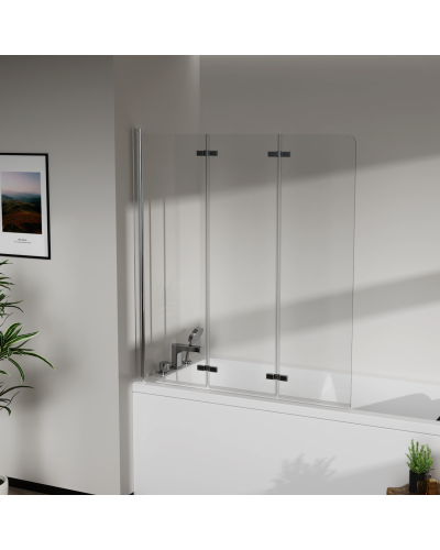 Скляна шторка для ванни AVKO Glass RDW02-J3 120х140 Silver