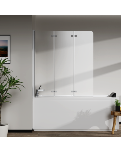 Скляна шторка для ванни AVKO Glass RDW02-J3 120х140 Silver
