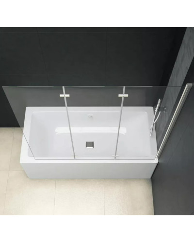 Скляна шторка для ванни AVKO Glass RDW02-J3 120х140 Silver