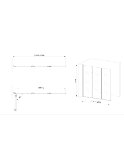 Скляна шторка для ванни AVKO Glass RDW02-J3 120х140 Silver