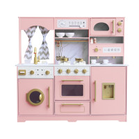 Дитяча кухня дерев'яна AVKО Равенна Pink Вода звукові та світлові ефекти + аксесуари