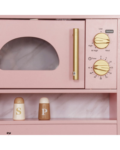 Дитяча кухня дерев'яна AVKО Равенна Pink Вода звукові та світлові ефекти + аксесуари