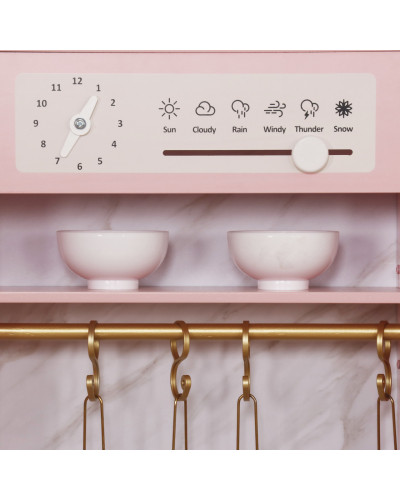 Дитяча кухня дерев'яна AVKО Равенна Pink Вода звукові та світлові ефекти + аксесуари