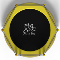 Батут FitToSky 152см Black з сіткою жовтий