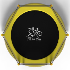 Батут FitToSky 152см Black з сіткою жовтий