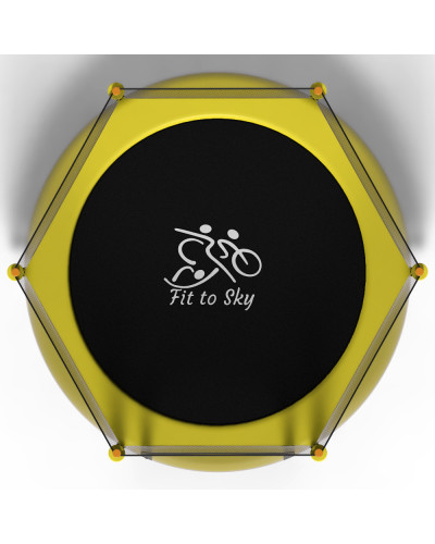 Батут FitToSky 152см Black з сіткою жовтий