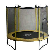 Батут FitToSky 152см Black з сіткою жовтий