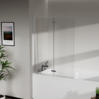 Скляна шторка для ванни AVKO Glass RDW02-J2 80x140 Satin Silver
