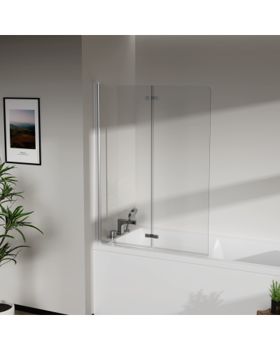 Скляна шторка для ванни AVKO Glass RDW02-J2 80x140 Satin Silver