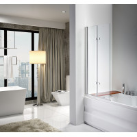 Скляна шторка для ванни AVKO Glass RDW02-J2 80x140 Satin Silver