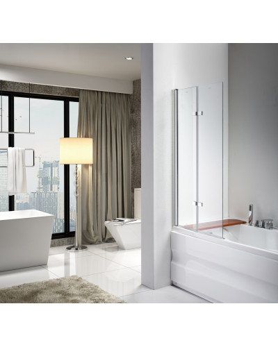 Скляна шторка для ванни AVKO Glass RDW02-J2 80x140 Satin Silver