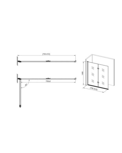 Скляна шторка для ванни AVKO Glass RDW02-J2 80x140 Satin Silver