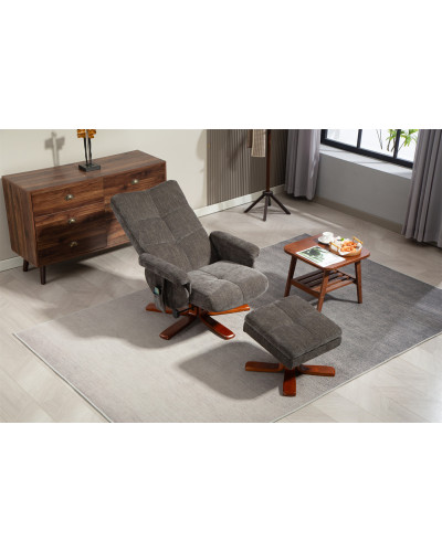 Крісло для відпочинку Avko Style ARMH 030 Dark Grey з масажем та підігрівом