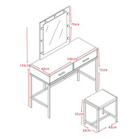 Туалетний, косметичний столик + табурет з підсвіткою AVKO ADT13 Grey Walnut