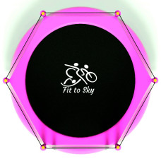 Батут FitToSky 152см Black з сіткою рожевий