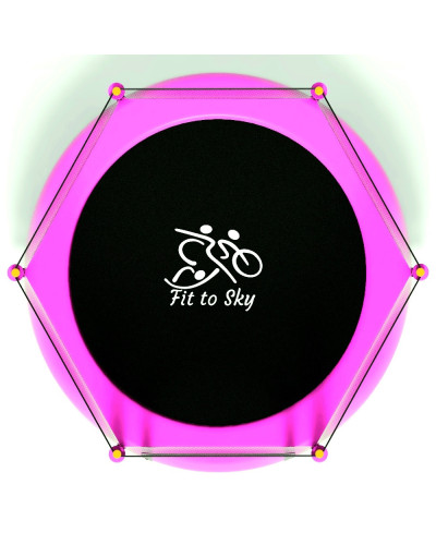 Батут FitToSky 152см Black з сіткою рожевий